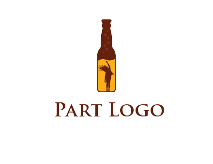 girl dancing inside wine bottle logo