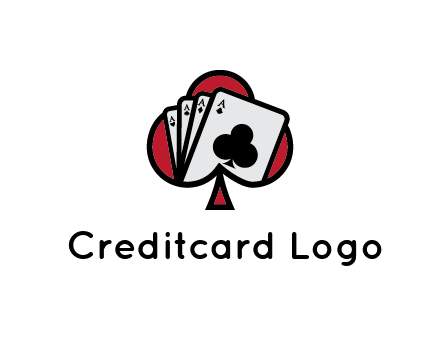 playing cards in spade logo