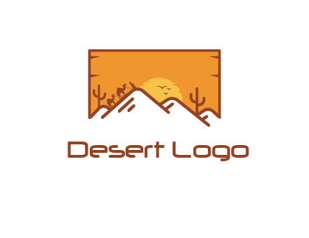 negative spacing mountains in desert background