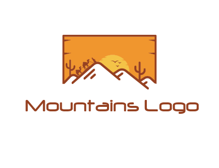 negative spacing mountains in desert background