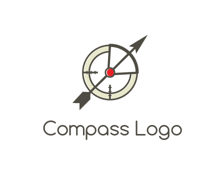 arrow across compass