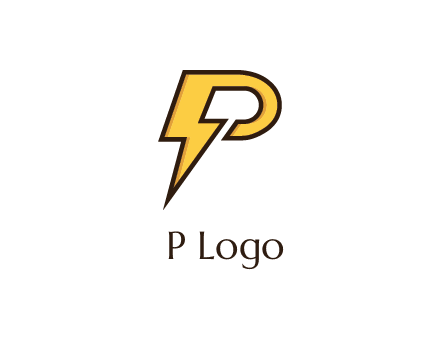 thunder bolt forming letter P