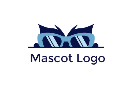 cat wearing big sunglasses hiding