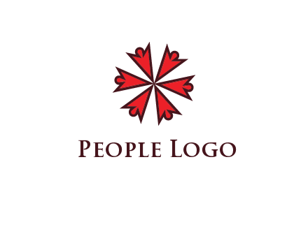 abstract people icon in circle