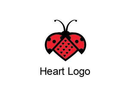 ladybug with heart signs in them