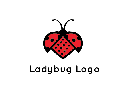 ladybug with heart signs in them