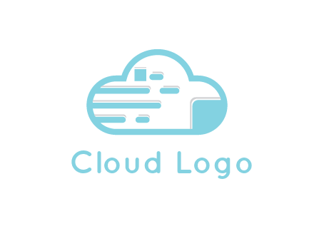 line art cloud with lines and documents