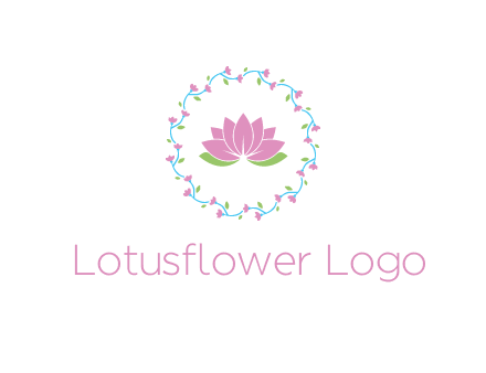 lotus in circle of flowers