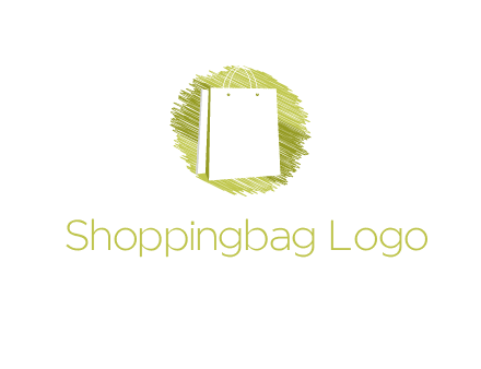 shopping bag in sketched circle