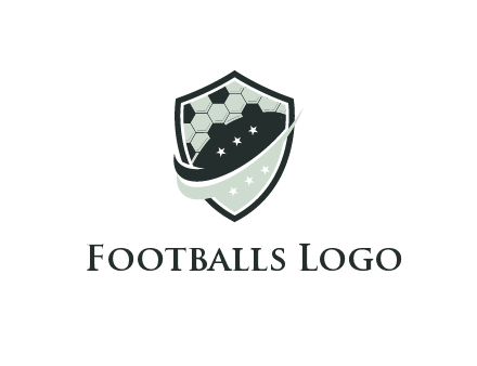 swoosh in shield with football pattern