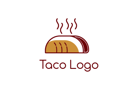 line art taco with steam