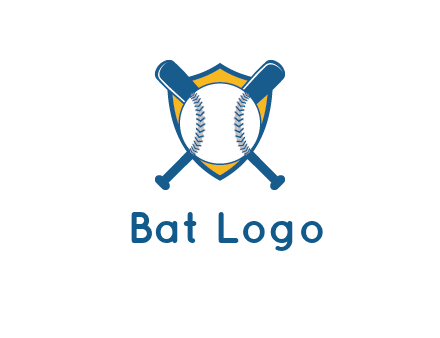 shield with bats behind baseball