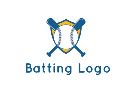 shield with bats behind baseball