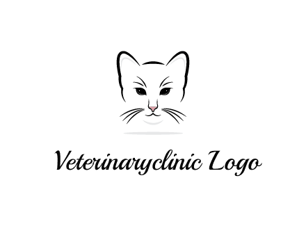 negative spacing line art cat face