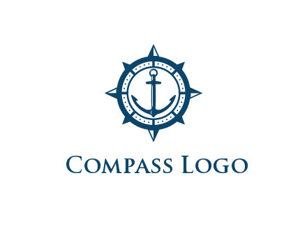 ship anchor in compass frame