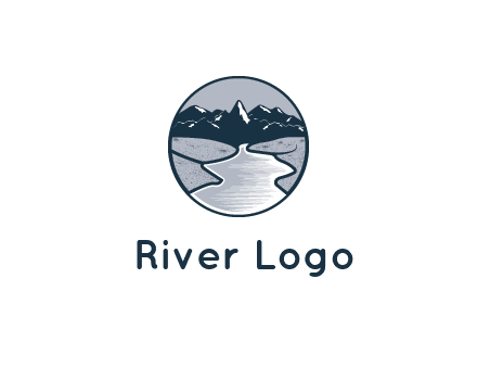 river with mountains in circle