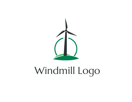 circle behind windmill