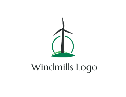 circle behind windmill