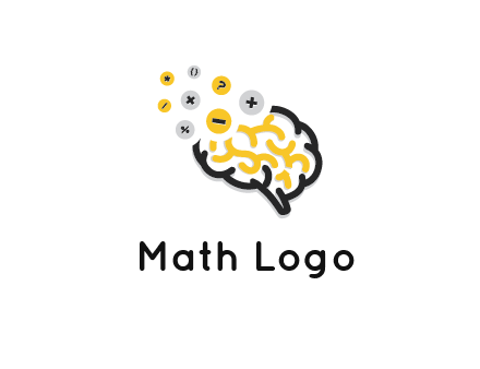 mathematics symbols from line art brain