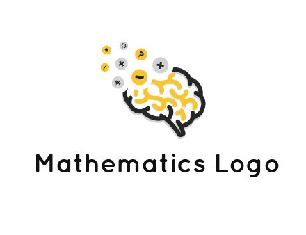 mathematics symbols from line art brain