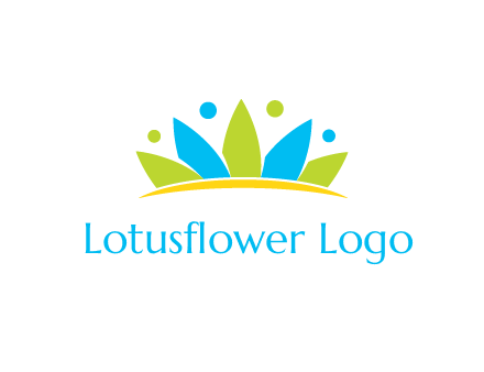 lotus with abstract people symbol