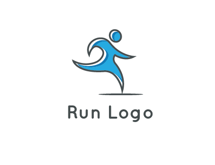 abstract man running icon