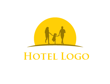 family enjoying the sun set logo