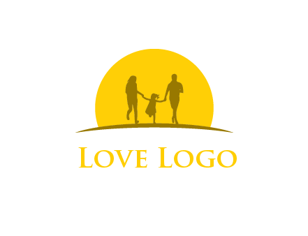 family enjoying the sun set logo