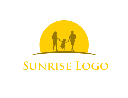 family enjoying the sun set logo