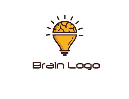 light bulb with brain