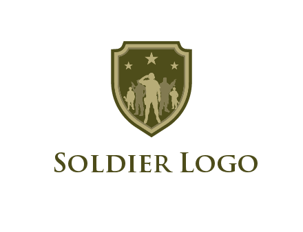 soldiers standing with stars in badge