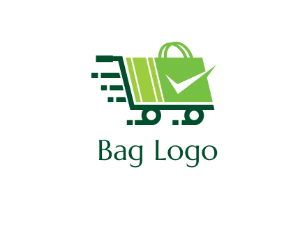 shopping cart with negative spacing check in shopping bag