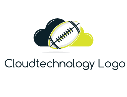 rugby football in cloud