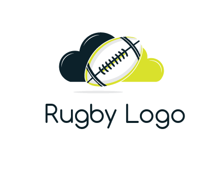 rugby football in cloud