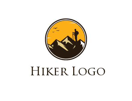 hiker on mountain in circle