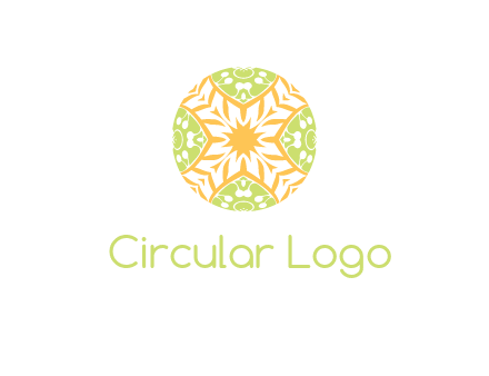 floral pattern in circle symbol