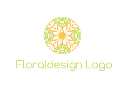 floral pattern in circle symbol