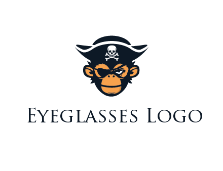 monkey wearing eye patch and pirate hat