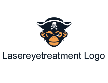 monkey wearing eye patch and pirate hat