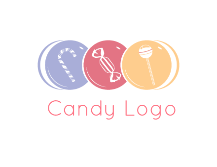 candy and lollipop icons in circles