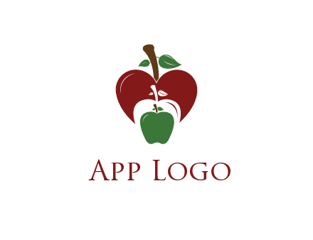 heart behind apples