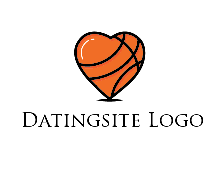 basketball pattern in heart