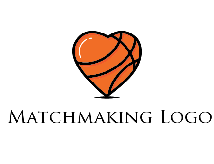 basketball pattern in heart