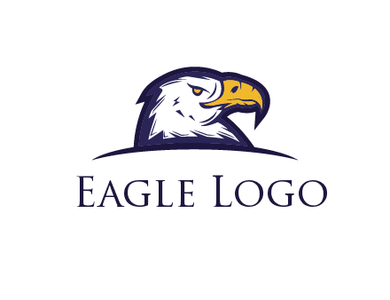 eagle face side pose with curved beak