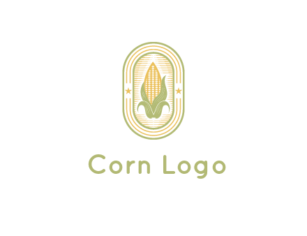 corn in oval with line and stars