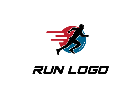 circle behind man running 