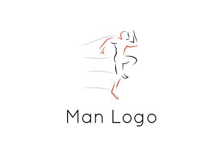 abstract line art man jogging 