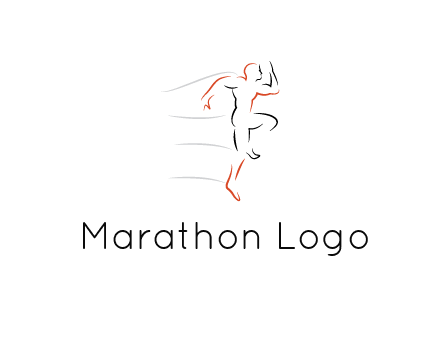 abstract line art man jogging 