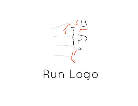 abstract line art man jogging 