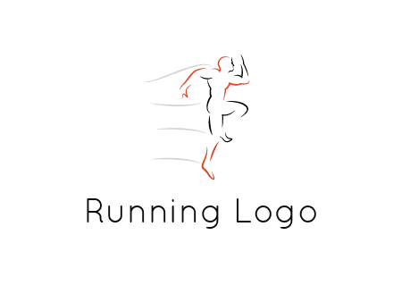 abstract line art man jogging 